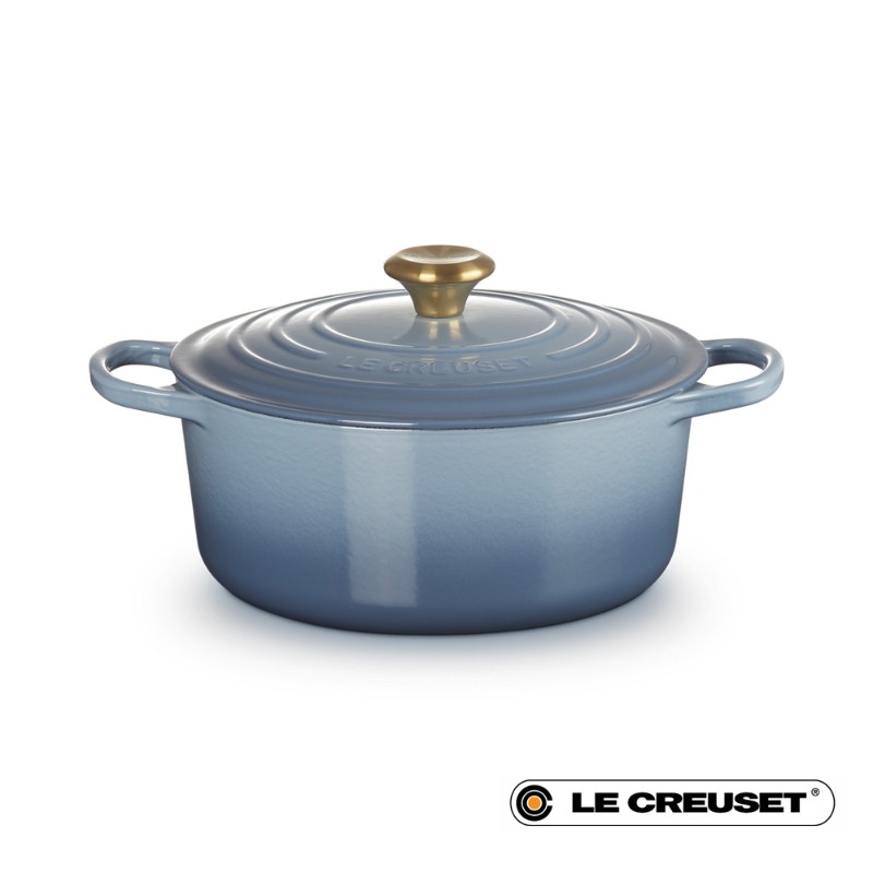 26CM SIGNATURE ROUND CASSEROLE GOLD KNOB - CHAMBRAY