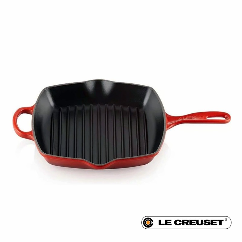 26CM SIGNATURE CAST IRON SQUARE GRILLIT - CERISE