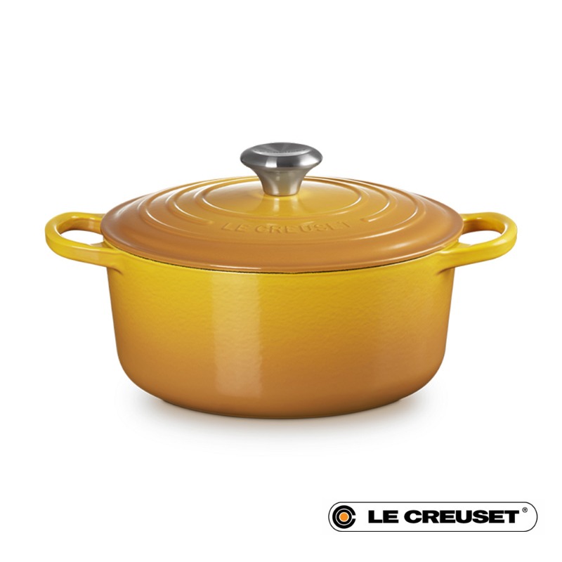24CM SIGNATURE ENAMELLED CAST IRON ROUND CASSEROLE - NECTAR