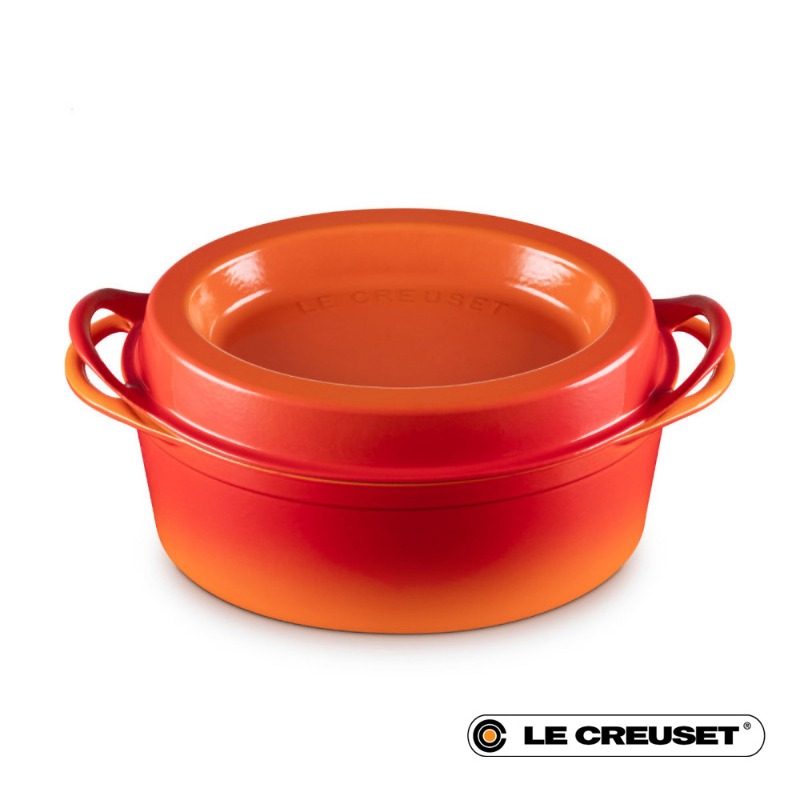 32CM CAST IRON OVAL DOUFEU - VOLCANIC