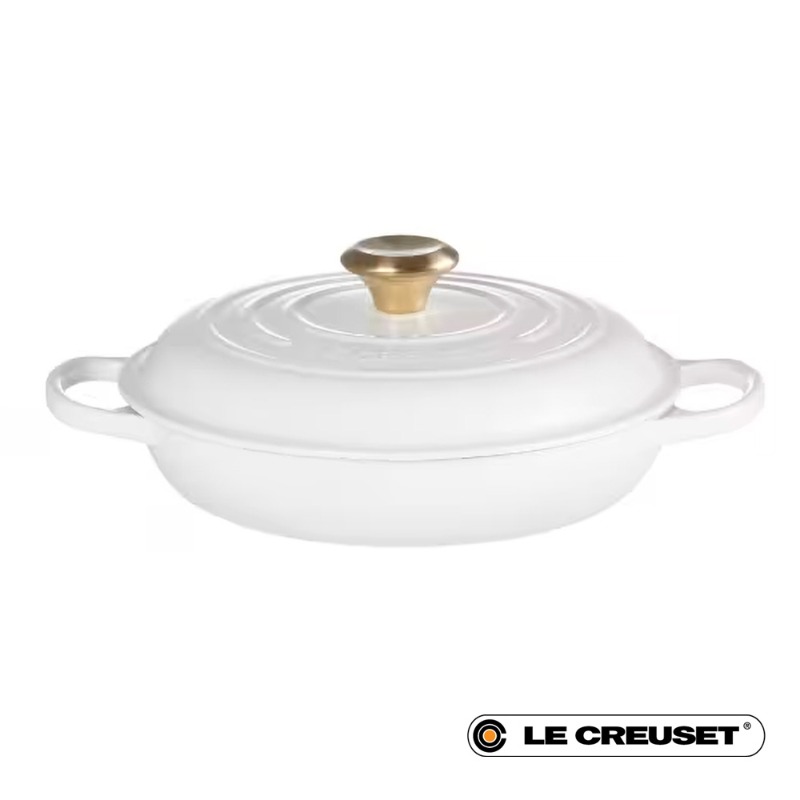 30CM SIGNATURE CAST IRON BRAISER - WHITE