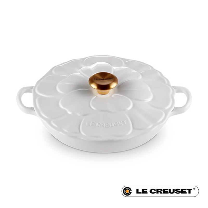 26CM SHALLOW PETAL CASSEROLE - WHITE