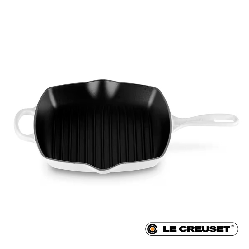 26CM SIGNATURE CAST IRON SQUARE GRILLIT - WHITE