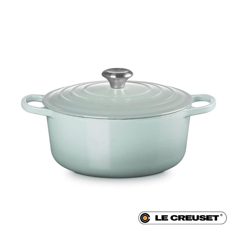 26CM SIGNATURE ENAMELLED CAST IRON ROUND CASSEROLE - SEA SALT