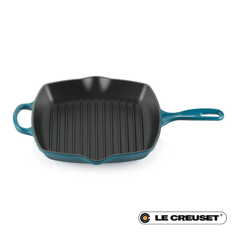 26CM SIGNATURE CAST IRON SQUARE GRILLIT - DEEP TEAL