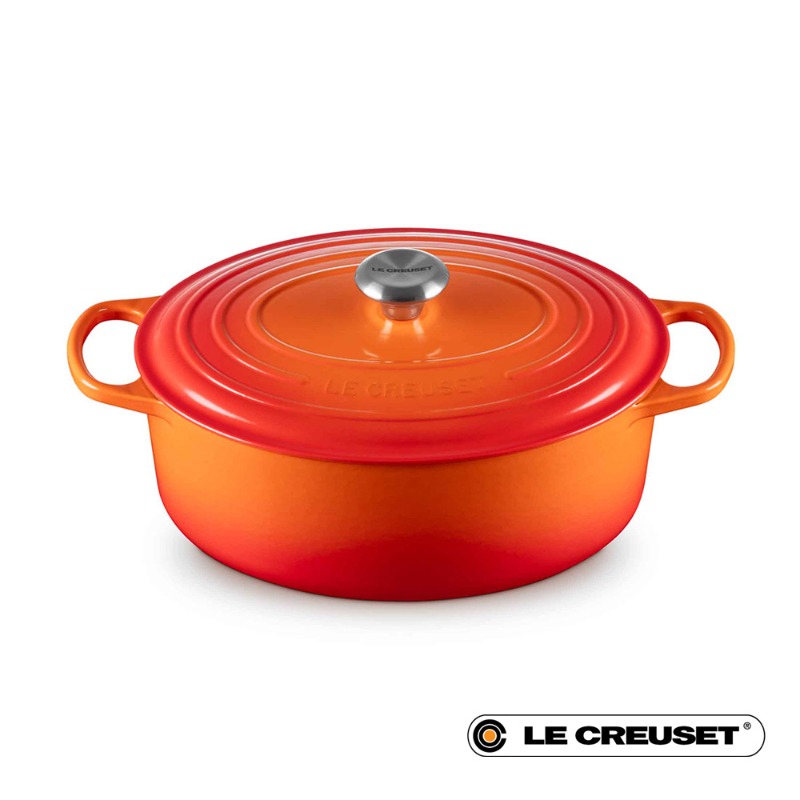 31CM CAST IRON OVAL SHALLOW CASSEROLE - VOLCANIC