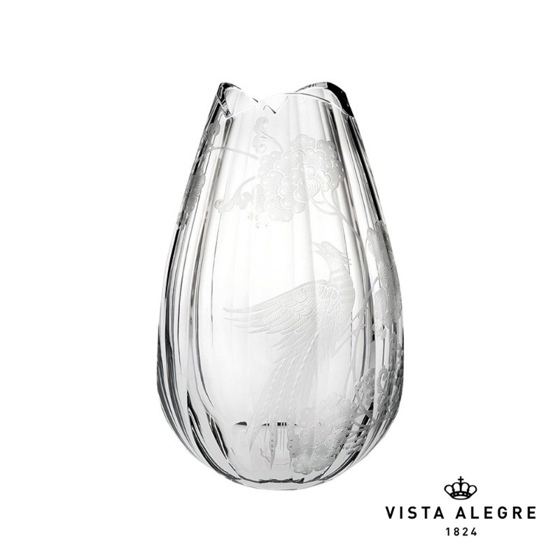 VASE ENGRAVED BLUE BIRD