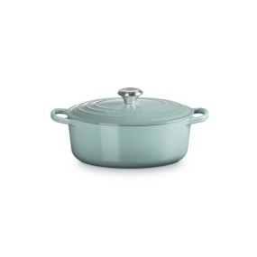 27cm CAST IRON OVAL CASSEROLE - SEA SALT