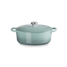 29cm CAST IRON OVAL CASSEROLE - SEA SALT