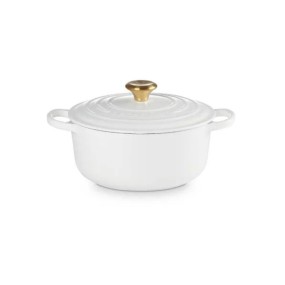 24cm CI SIGNATURE ROUND COCOTTE - WHITE