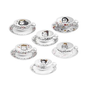 SET 6 TEA CUPS WITH SAUCERS RAINHAS