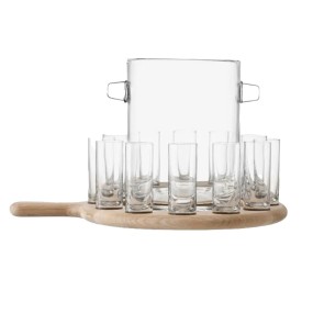 PADDLE VODKA SERVING SET & OAK PADDLE