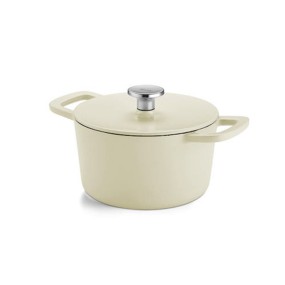 CAST IRON IVORY WHITE DUTCH OVEN 20CM ROUND