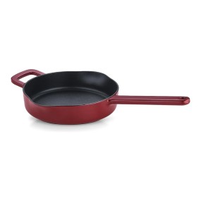 CAST IRON BURGUNDY RED PAN 24CM ROUND