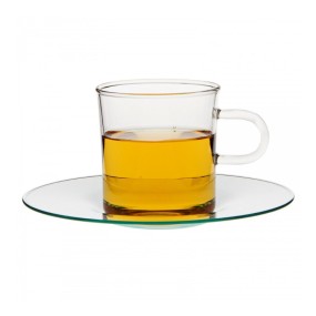 GLASS COSTA SMALL CUP WITH GLASS SAUCER