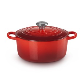 SIGNATURE ROUND CASSEROLE/OVEN 24CM CERISE SS KNOB