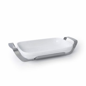 RECTANGULAR DISH STAINLESS STEEL HOLDER WITH LID