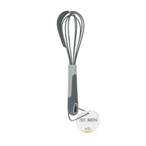 WHISK WITH SCRAPER GREY | 27 CM EASY BAKING