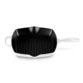 26CM SIGNATURE CAST IRON SQUARE GRILLIT - WHITE