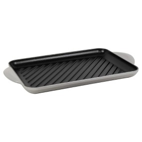 32CM CAST IRON RECTANGULAR GRILL - MIST GREY