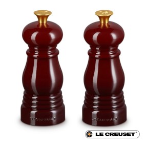 SET OF 2 CLASSIC MILLS WITH GOLD KNOB - GARNET