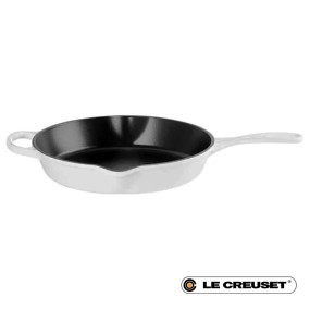 26CM SIGNATURE CAST IRON ROUND SKILLET - WHITE
