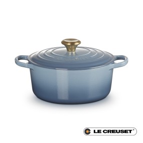 24CM SIGNATURE ENAMELLED CAST IRON ROUND CASSEROLE...