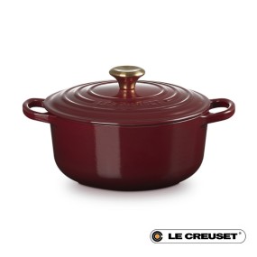 20CM SIGNATURE ENAMELLED CAST IRON ROUND CASSEROLE...