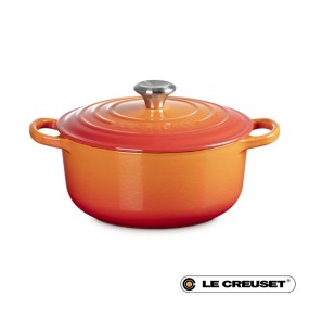 20CM SIGNATURE ENAMELLED CAST IRON ROUND CASSEROLE...