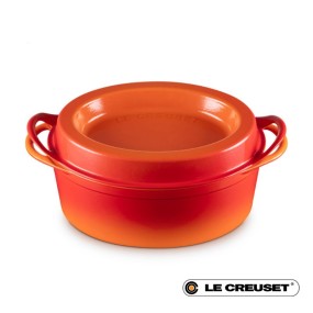 32CM CAST IRON OVAL DOUFEU - VOLCANIC