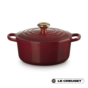 24CM SIGNATURE ENAMELLED CAST IRON ROUND CASSEROLE...