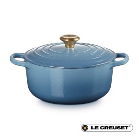 20CM SIGNATURE ENAMELLED CAST IRON ROUND CASSEROLE...